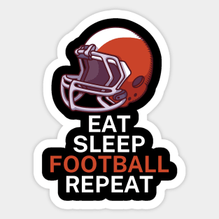 Eat sleep football repeat Sticker